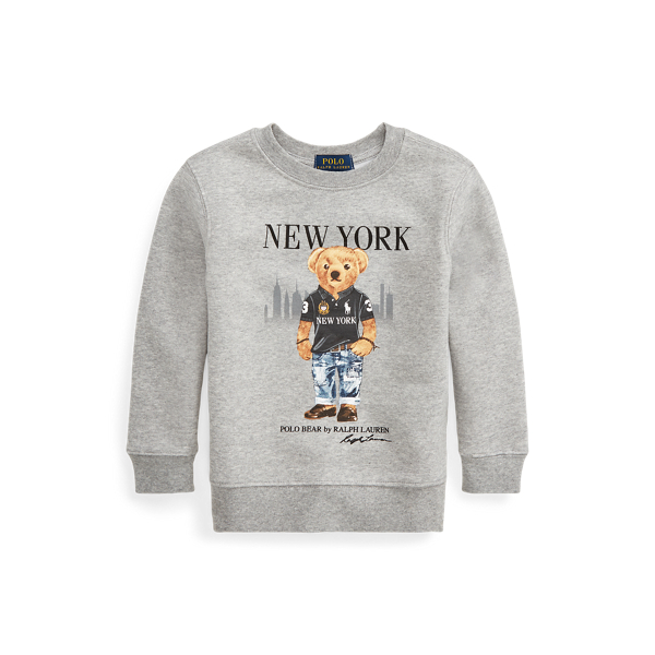 Andover Heather Multi Polo Bear New York Fleece Sweatshirt Boys 2-7 1