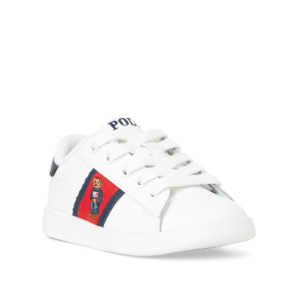 Quilton Bear Leather Trainer for Boys Ralph Lauren UK