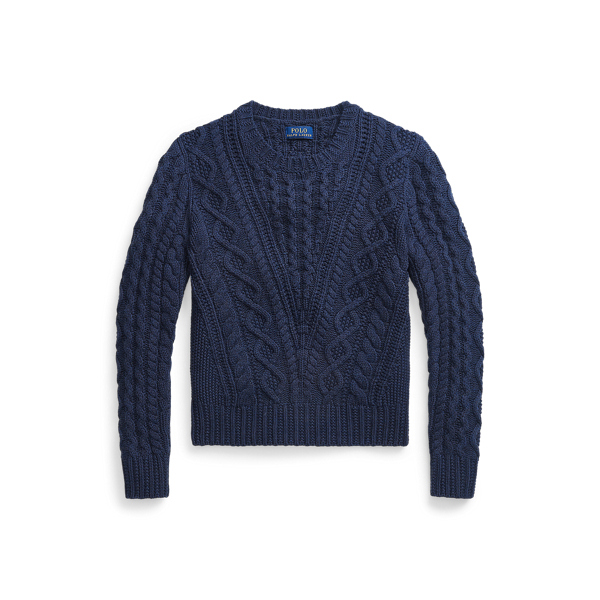 Aran-Knit Cotton-Blend Sweater Girls 7-14 Years in 1
