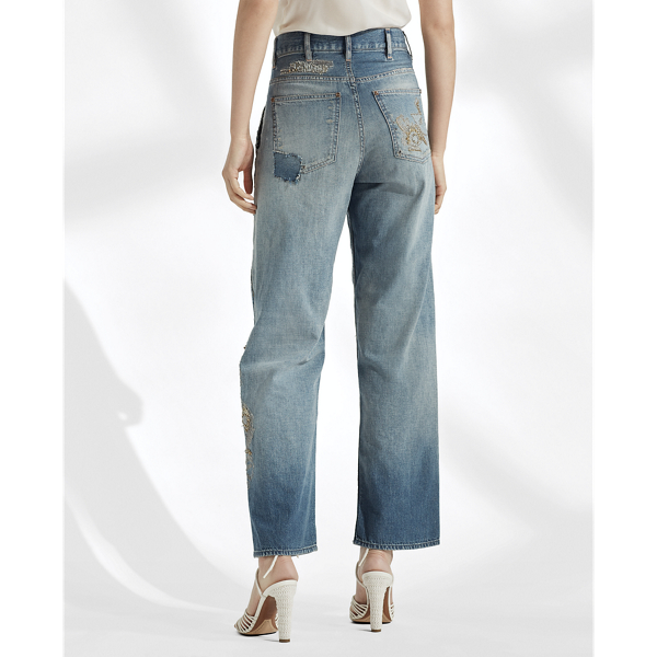 Indigo Rosie Embellished Cropped Jean Ralph Lauren Collection 5
