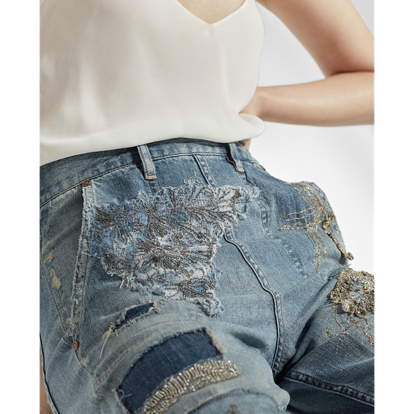 Indigo Rosie Embellished Cropped Jean Ralph Lauren Collection 6