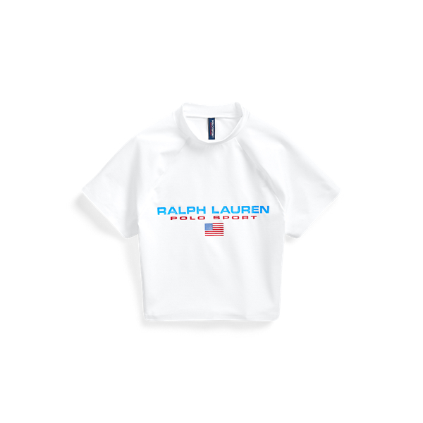 Rash guard a maniche corte con logo Polo Ralph Lauren in 1