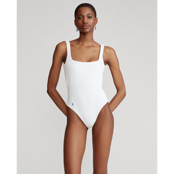 Cable Knit One Piece Swimsuit for Women Ralph Lauren BO