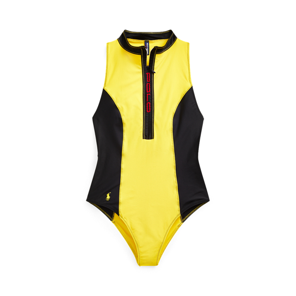 Quarter-Zip One-Piece Swimsuit Polo Ralph Lauren em 1