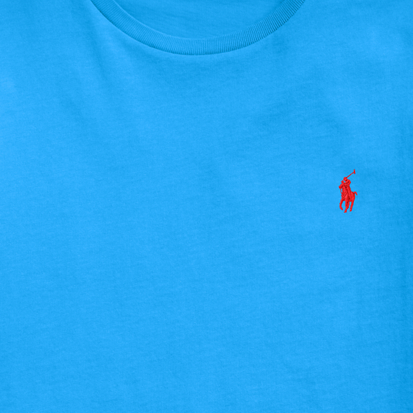 Colby Blue Custom Slim Fit Jersey Crewneck T-Shirt Polo Ralph Lauren 6