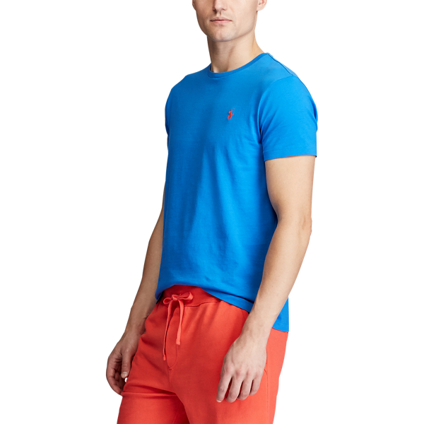 Colby Blue Custom Slim Fit Jersey Crewneck T-Shirt Polo Ralph Lauren 5