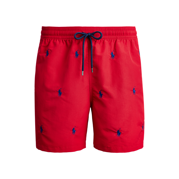 Red ralph lauren swim shorts deals