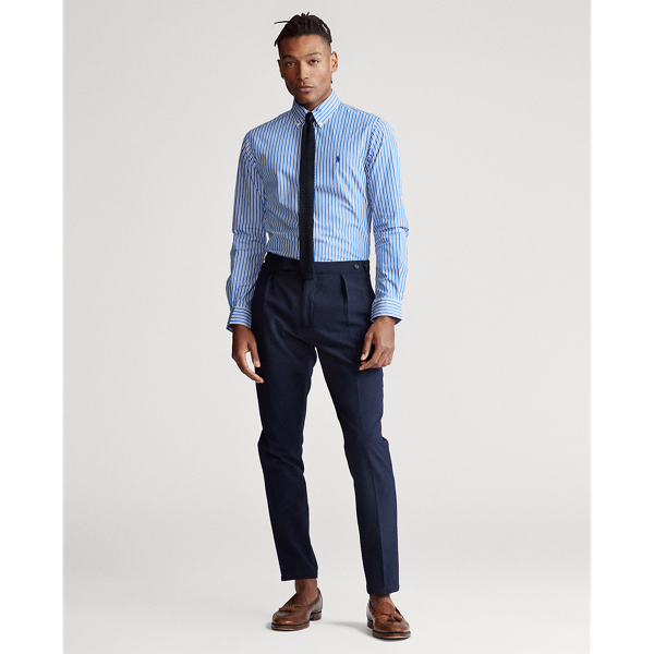 Chemise ray&eacute;e ajust&eacute;e Polo Ralph Lauren en Bleu/Blanc 3