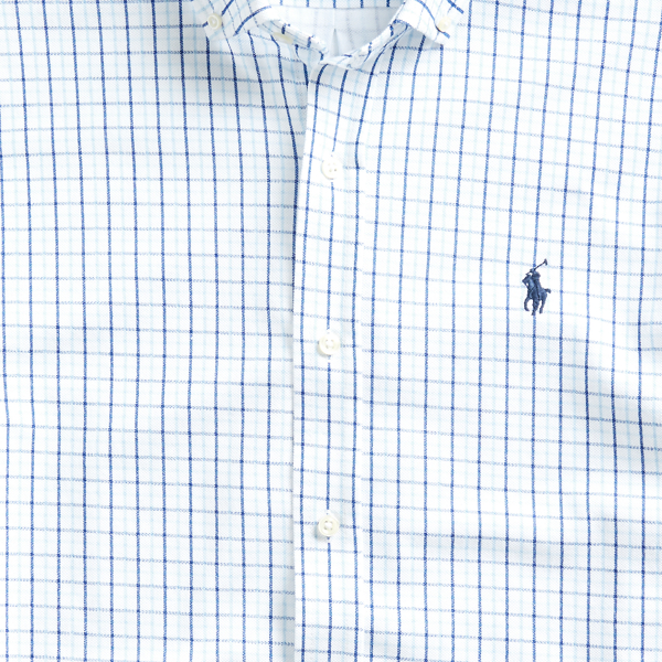 Tattersall Knit Oxford Shirt Polo Ralph Lauren em White Multi 6