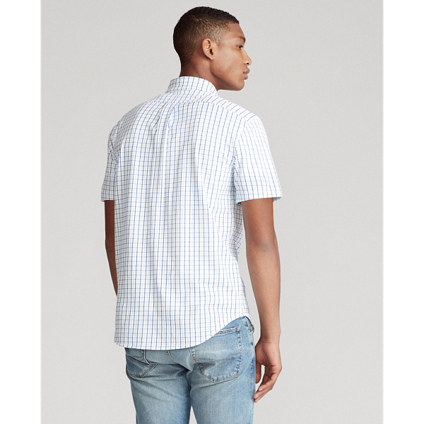 Tattersall Knit Oxford Shirt Polo Ralph Lauren em White Multi 4
