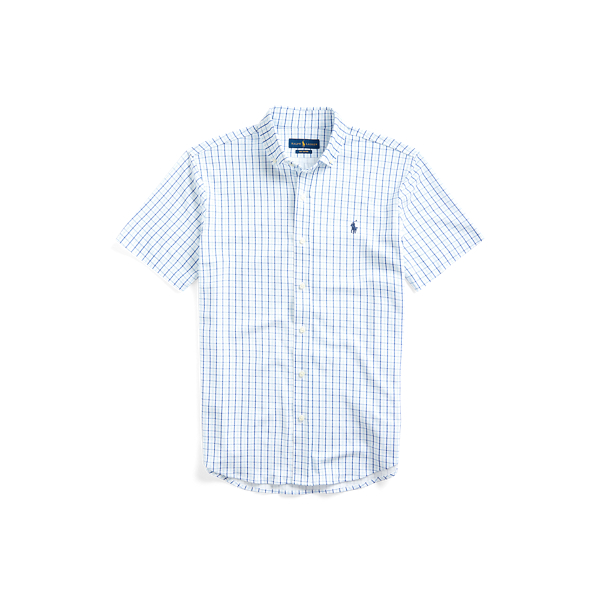 Tattersall Knit Oxford Shirt Polo Ralph Lauren em White Multi 2