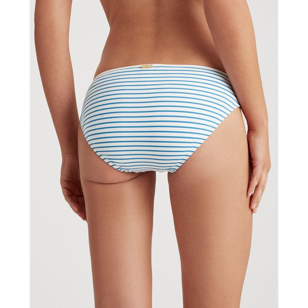 Blue/White Striped Hipster Bikini Bottom Lauren 4