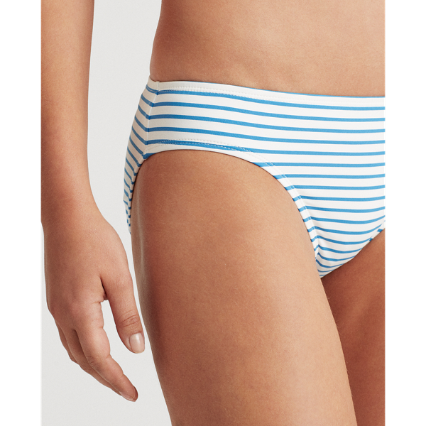 Blue/White Striped Hipster Bikini Bottom Lauren 5