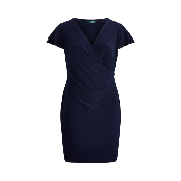 Flutter-Sleeve Surplice Dress Lauren Woman in 1