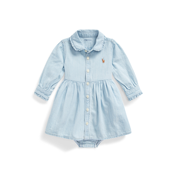Chambray Dress &amp; Bloomer Baby Girl 1