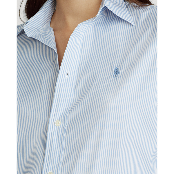 Gestreiftes Baumwollhemd Polo Ralph Lauren in Hemdblau/Wei&szlig; 5