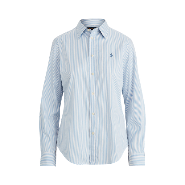 Gestreiftes Baumwollhemd Polo Ralph Lauren in Hemdblau/Wei&szlig; 2