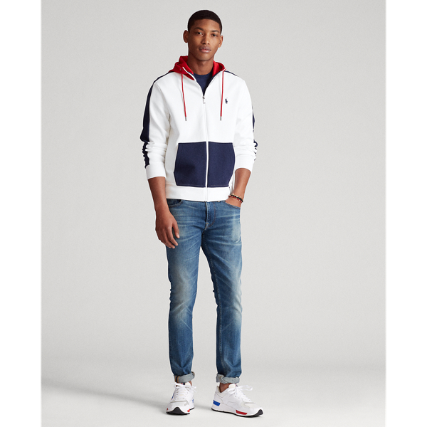 Ceramic White/Navy Colour-Blocked Hoodie Polo Ralph Lauren 3