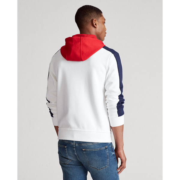 Ceramic White/Navy Colour-Blocked Hoodie Polo Ralph Lauren 4