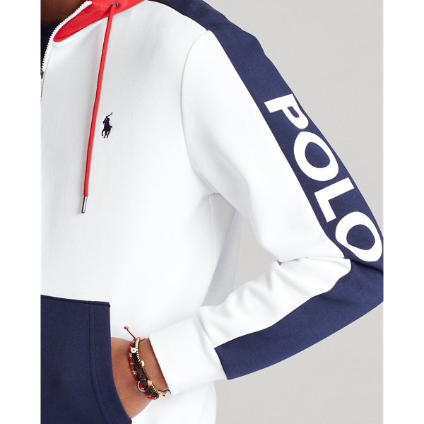 Ceramic White/Navy Colour-Blocked Hoodie Polo Ralph Lauren 5
