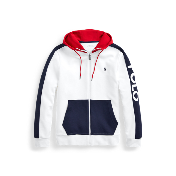 Ceramic White/Navy Colour-Blocked Hoodie Polo Ralph Lauren 2