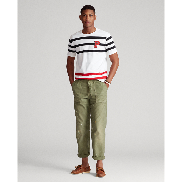 Ceramic White Classic Fit Letterman T-Shirt Polo Ralph Lauren 3