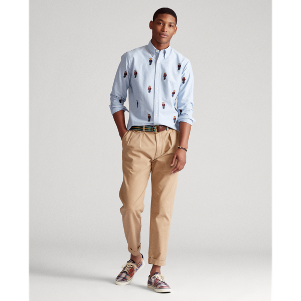 Blue Classic Fit Bear Oxford Shirt Polo Ralph Lauren 3
