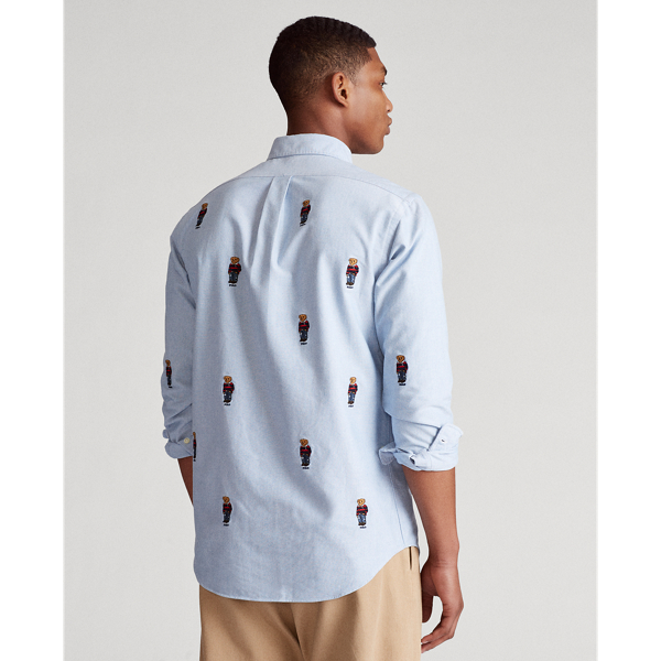 Blue Classic Fit Bear Oxford Shirt Polo Ralph Lauren 4
