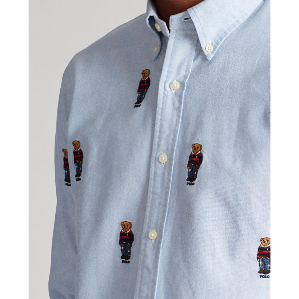 Blue Classic Fit Bear Oxford Shirt Polo Ralph Lauren 5