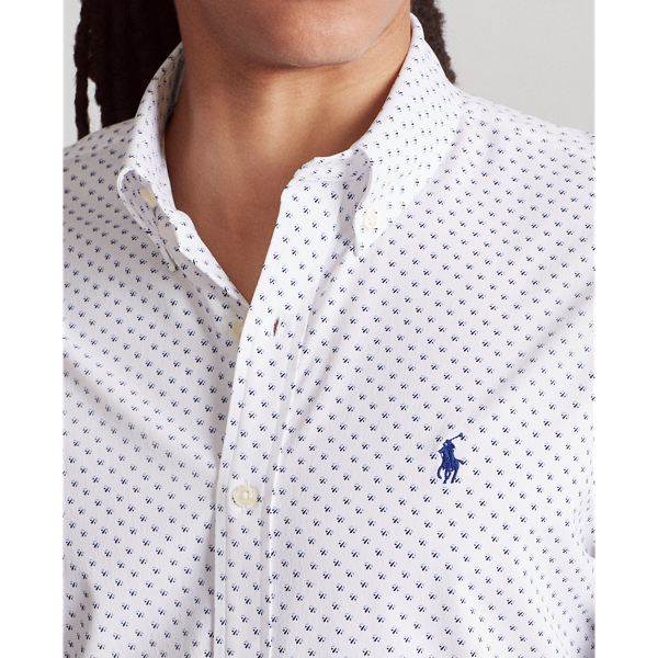 85 Mini Blue Bud Slim Fit Stretch Print Shirt Polo Ralph Lauren 5