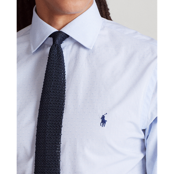 Blue/White Slim Fit Jacquard Shirt Polo Ralph Lauren 5