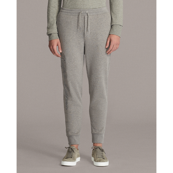 Classic Light Grey Embroidered Fleece Trouser Purple Label 3