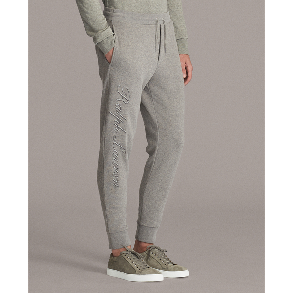 Classic Light Grey Embroidered Fleece Trouser Purple Label 4