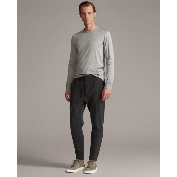 Light Grey Heather Silk-Blend Long-Sleeve T-Shirt Purple Label 3