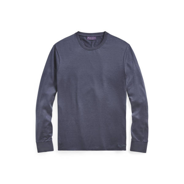 Silk-Blend Long-Sleeve T-Shirt Purple Label em 1