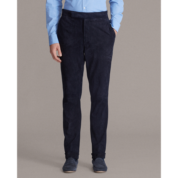 Classic Chairman Navy Gregory Suede Suit Trouser Purple Label 3