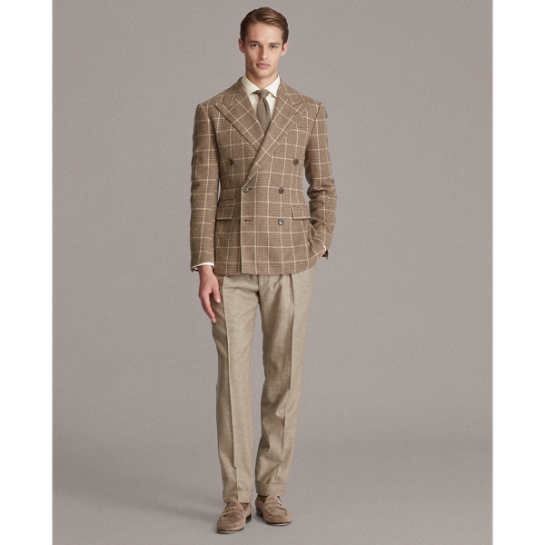 Brown Glenplaid Kent Handmade Cashmere Blazer Purple Label 4