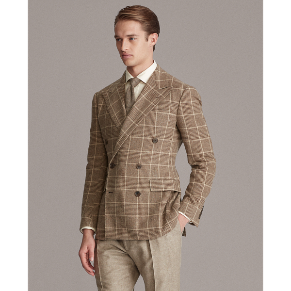 Brown Glenplaid Kent Handmade Cashmere Blazer Purple Label 5