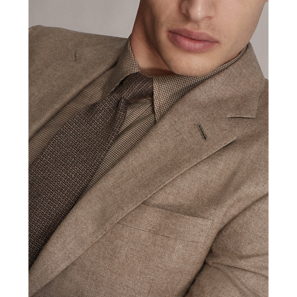 Taupe Melange Kent Handmade Twill Sport Coat Purple Label 5