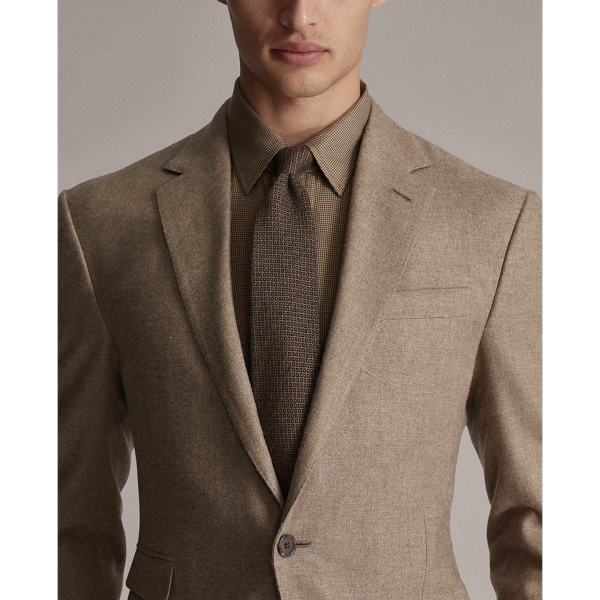 Taupe Melange Kent Handmade Twill Sport Coat Purple Label 7