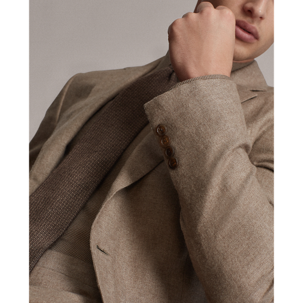 Taupe Melange Kent Handmade Twill Sport Coat Purple Label 8
