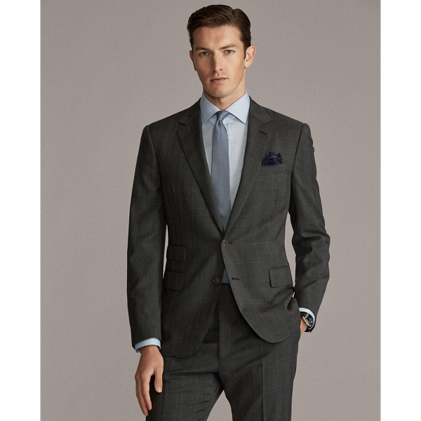 Medium Grey Gregory Glen Plaid Twill Suit Purple Label 4