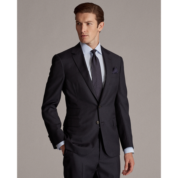 Navy / Cream Gregory Pinstripe Twill Suit Purple Label 4