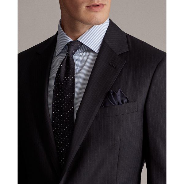 Navy / Cream Gregory Pinstripe Twill Suit Purple Label 6