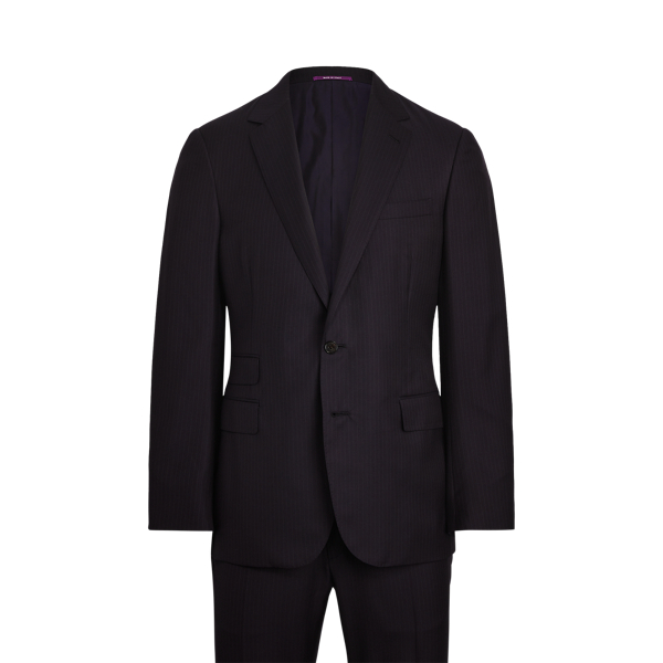Navy / Cream Gregory Pinstripe Twill Suit Purple Label 2