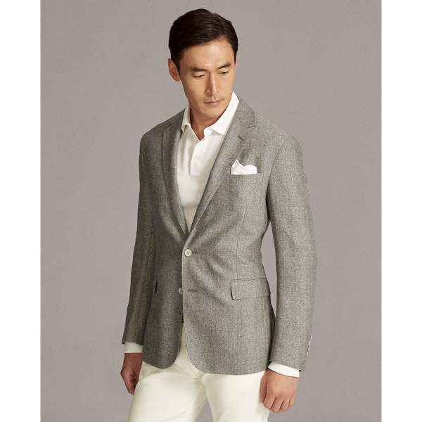 Light Grey Hadley Herringbone Wool-Blend Sport Coat Purple Label 5