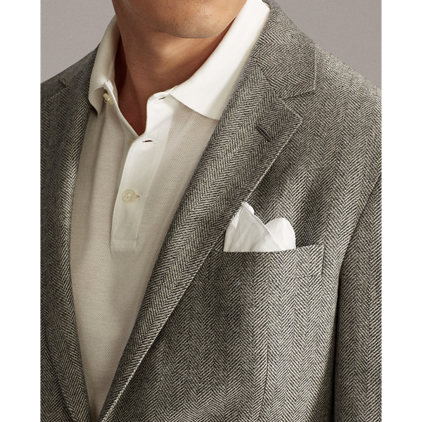 Light Grey Hadley Herringbone Wool-Blend Sport Coat Purple Label 7