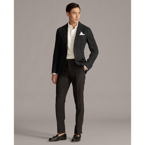 Black Hadley Silk-Linen Suit Jacket Purple Label 4