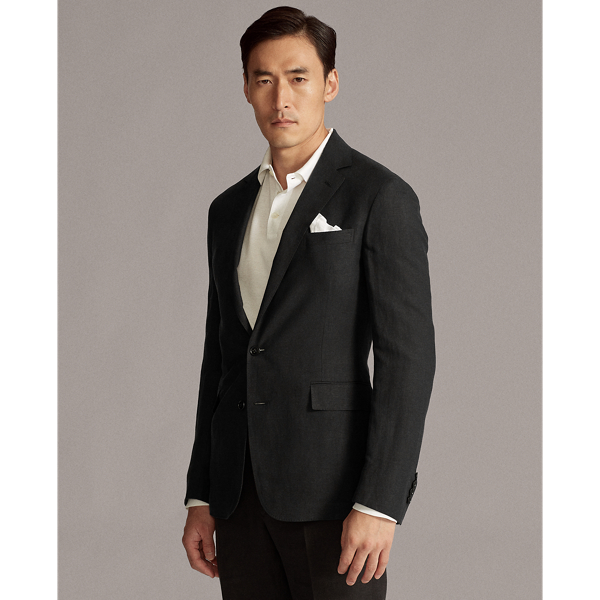 Black Hadley Silk-Linen Suit Jacket Purple Label 5