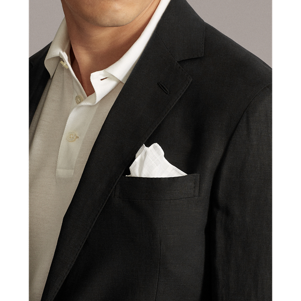 Black Hadley Silk-Linen Suit Jacket Purple Label 7